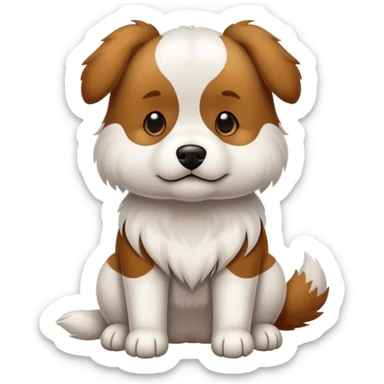 Perro blanco con manchas marrones sticker