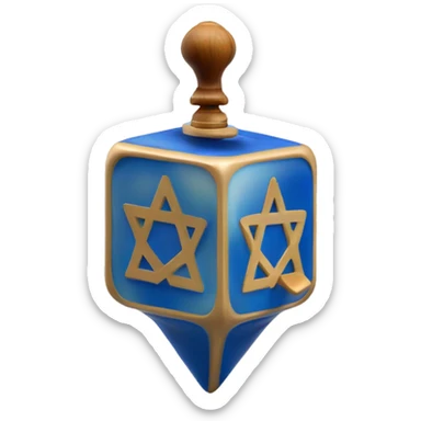 Jewish dreidel a four-sided spinning top, played during the Jewish holiday of Hanukkah sticker