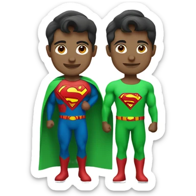 Superman as personal trainer dressed with green sport clothes and capa sticker