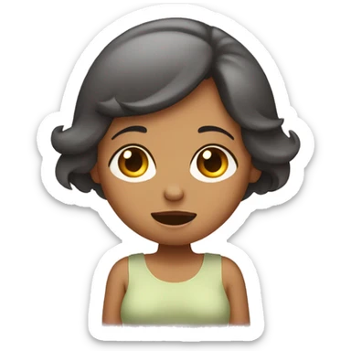 Girl who’s shy and shocked and pregnant with her hands around her belly sticker