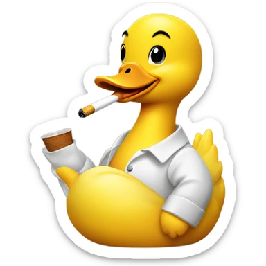 Yellow duckie smoking sticker