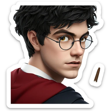 boy in hogwarts uniform portrait sticker