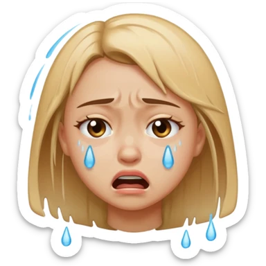 girl crying mad sticker