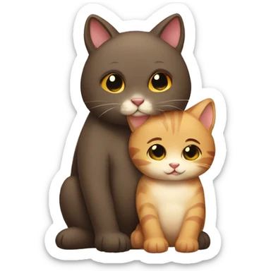 Cat is a girlfriend of a bear. They love each other  sticker