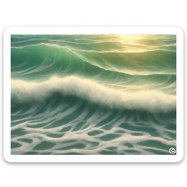 beach waves and sun  sticker