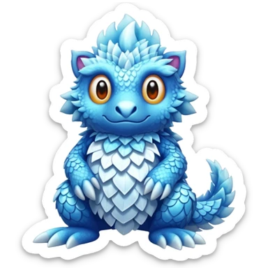 Icy glistening flaky scaly furry flurry realistic cozy boreal boreal-lupus-Lunaray-Manectric-Absol-Luxray-Bobcat-Fakémon-fusion-animal-creature, full body  sticker