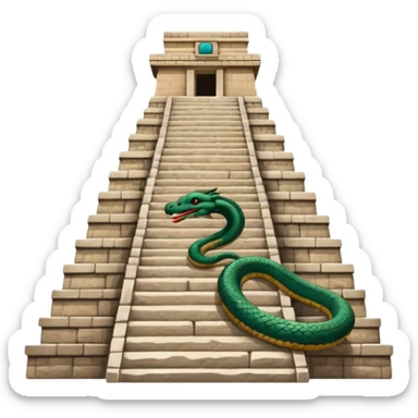 chichen itza with one serpent descending steps sticker