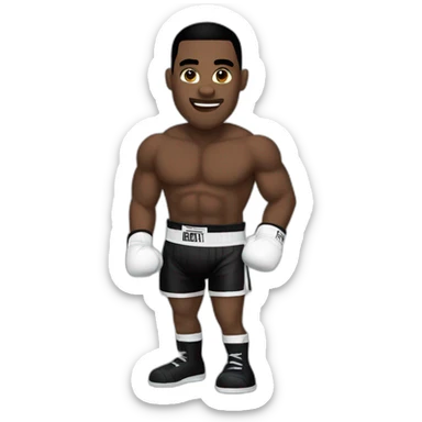 Boxer with black gloves and trunk  sticker