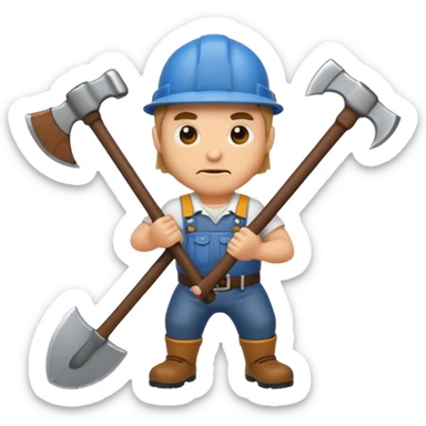 men with axes sticker