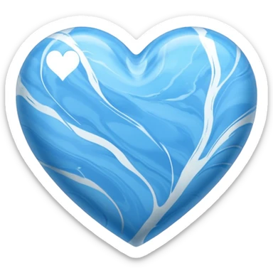 blue heart with a marble texture sticker