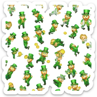  leprechaun emptying his pockets sticker