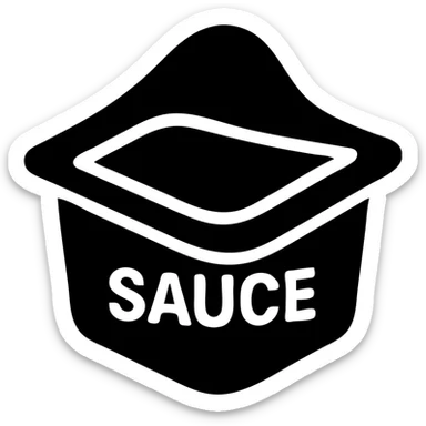 A sauce in a fast food packaging sticker