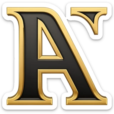 letter N in black and gold sticker