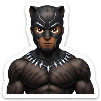 Black panther animal emoji with dark spots sticker