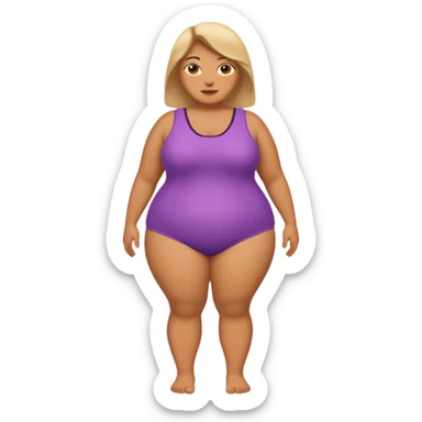 A plus sized woman, full body sticker