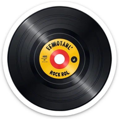 1950s rock and roll vinyl  sticker