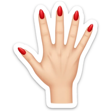 Hand with only 1 red nail  sticker