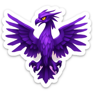 minecraft purple phoenix crest logo simple evil mystical witchy sticker