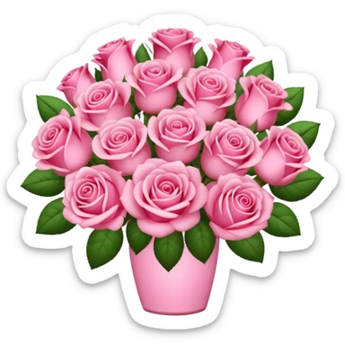 Huge pink flower bouquet with different flowers and pink tones and roses sticker