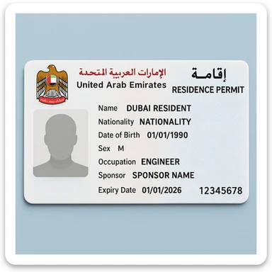 Dubai Residence Permit Card sticker