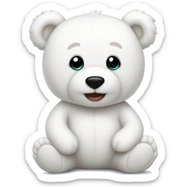 White teddy bear sticker