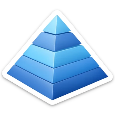 pyramid with three layers (blue) sticker