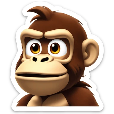 Confused donkey Kong with his hands shrugging sticker