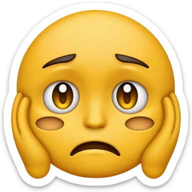 Darkened yellow emoji-face of despair sticker