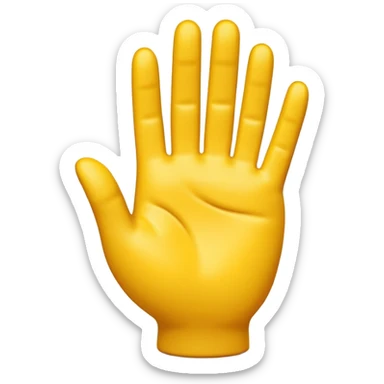 Apple-style 3D illustration of a single yellow hand like emoji sticker