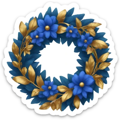 Wreath with blue and gold  sticker