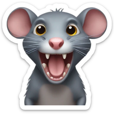scary evil rat sticker