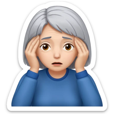 face palm woman with gray hair sticker