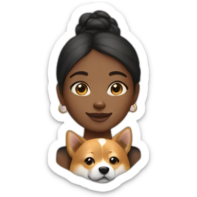 Black girl with a shiba inu dog sticker