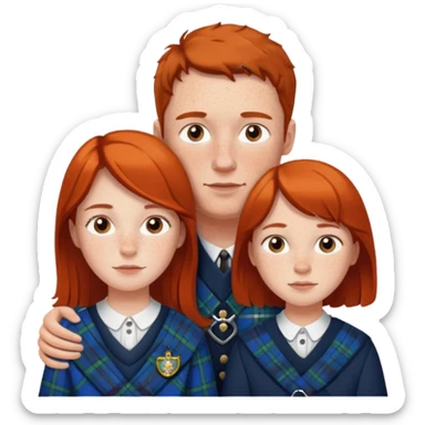 scottish family with son and daughter sticker
