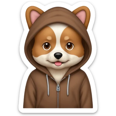 Dog with a hoodie sticker