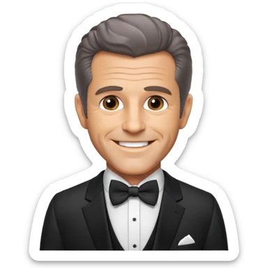 Mel Gibson with suit with bow tie sticker