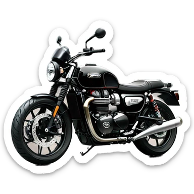 triumph black street twin 900 side view sticker