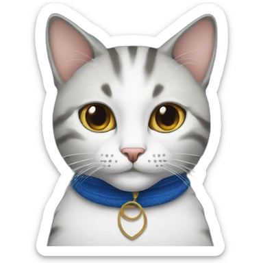 Cat with yarmulke sticker