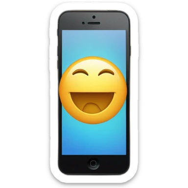 iphone with happy smile on screen facetime incoming call sticker