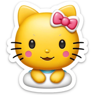 hello kitty emoji jellow  sticker