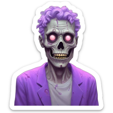 Vaporwave person, half zombie  sticker