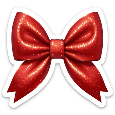 red glitter bow sticker