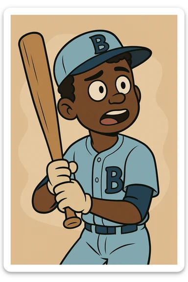 Light blue Little people pictures a boy Jackie Robinson Witam by 20 Label Sanches Vegas Mustined by Linzie Heater sticker