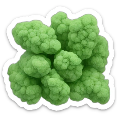 tiny clear ziploc bag of green nugs sticker