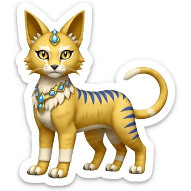 Bastet-Gatomon-Vernid-Protogen-Digimon-Fakémon-Pokémon-creature  (full body) sticker
