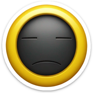 a black and red rectangle with a medium sized yellow circle in the middle sticker