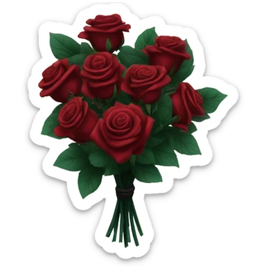 Bouquet of dark red roses gothic sticker