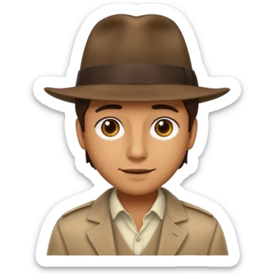 Chat visage humain qui porter pun chapeau sticker