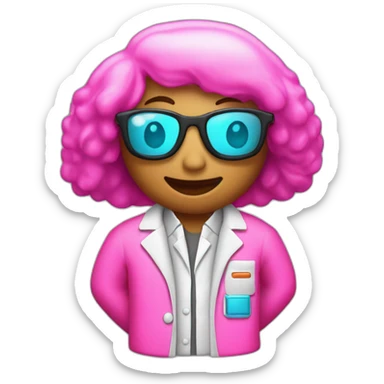 "laboratory coat" NEON PINK sticker