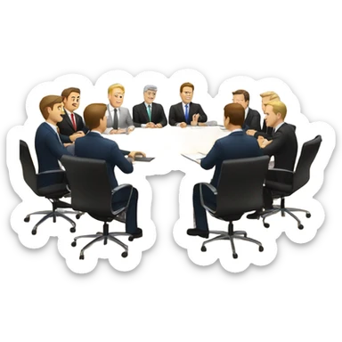 white men board meeting sticker